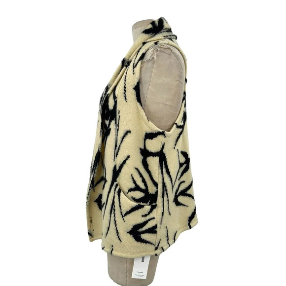 Rory Beca Cream & Black Bird Print Sweater Knit Vest Size Small - Picture 4 of 10